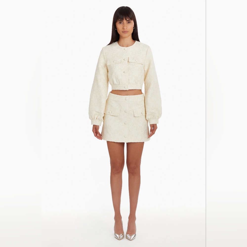 NEW Amanda Uprichard - Off-white Bello Jacket in Muslin | Size Medium - Picture 2 of 16